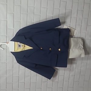 Boys Good Lad Navy jacket, Yellow shirt, And khaki pant set.